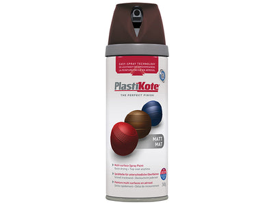 PlastiKote Twist & Spray Matt Chocolate 400ml – – Now available at MTN Shop UK.