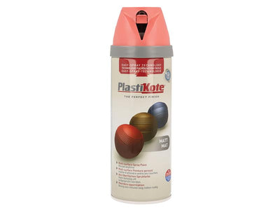 PlastiKote Twist & Spray Matt Dusty Coral 400ml – – Now available at MTN Shop UK.