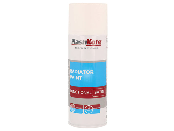 PlastiKote Trade Radiator Spray Paint Satin White 400ml – – Now available at MTN Shop UK.