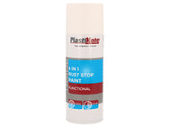 PlastiKote Trade 4-in-1 Rust Stop Spray Paint White 400ml – – Now available at MTN Shop UK.