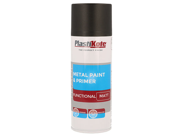 PlastiKote Trade Metal Spray Paint & Primer Matt Black 400ml – – Now available at MTN Shop UK.