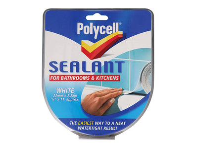 Polycell Sealant Strip Kitchen / Bathroom White 22mm – – Now available at MTN Shop UK.