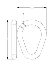 CM Pear Link – CM Pear Links in 5/8", 3/4", 1" sizes for sale. Design factor of 6:1, for use with chain hoists and chain slings. Best pear links for material handling & rigging. – Now available at MTN Shop UK. - imagen 4