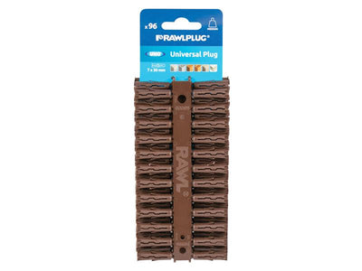 Rawlplug Brown UNO® Plugs 7 x 30mm (Card 96) – – Now available at MTN Shop UK.