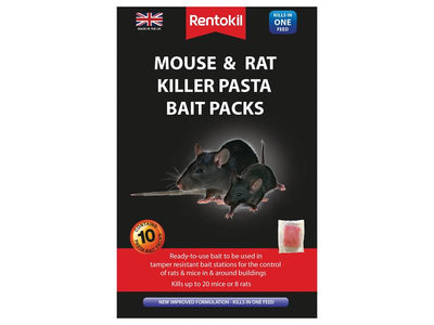 Rentokil Mouse & Rat Killer Pasta Bait (Sachets 10) – – Now available at MTN Shop UK.