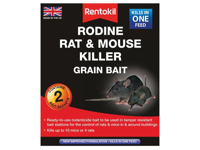 Rentokil Rodine Rat & Mouse Killer Grain Bait (Sachets 2) – – Now available at MTN Shop UK.