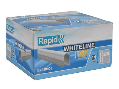 Rapid 36/14 14mm DP x 5m White Staples (Box 1000 x 5) – – Now available at MTN Shop UK.