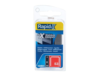 Rapid 53/6B 6mm Stainless Steel Fine Wire Staples (Box 1080) – – Now available at MTN Shop UK.