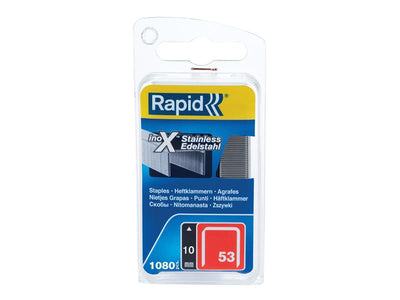 Rapid 53/10B 10mm Stainless Steel Fine Wire Staples (Box 1080) – – Now available at MTN Shop UK.