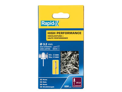 Rapid High Performance Rivets 3.2 x 8mm (Box 500) – – Now available at MTN Shop UK.