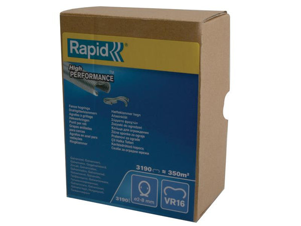 Rapid VR16 Fence Hog Rings Pack 3190 Galvanised Boxed – – Now available at MTN Shop UK.