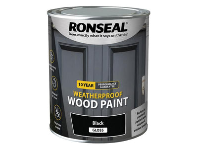 Ronseal 10 Year Weatherproof Wood Paint Black Gloss 750ml – – Now available at MTN Shop UK.