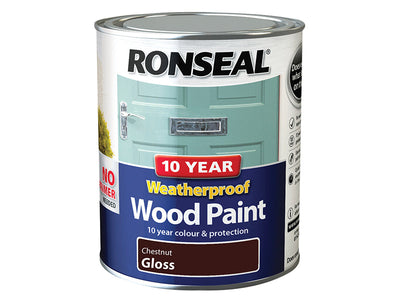 Ronseal 10 Year Weatherproof Wood Paint Chestnut Gloss 750ml – – Now available at MTN Shop UK.