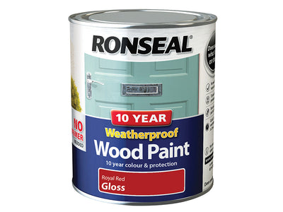 Ronseal 10 Year Weatherproof Wood Paint Royal Red Gloss 750ml – – Now available at MTN Shop UK.