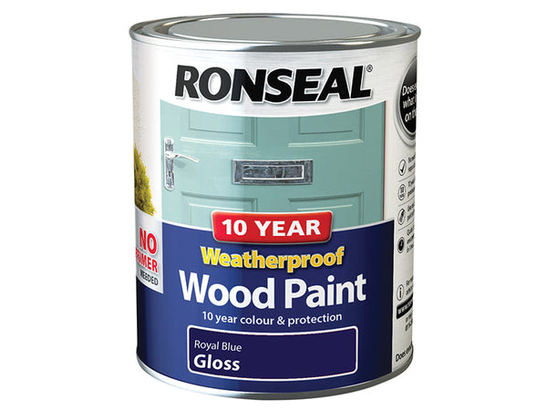 Ronseal 10 Year Weatherproof Wood Paint Royal Blue Gloss 750ml – – Now available at MTN Shop UK.