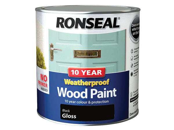 Ronseal 10 Year Weatherproof Wood Paint Black Gloss 2.5 litre – – Now available at MTN Shop UK.