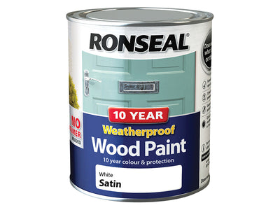 Ronseal 10 Year Weatherproof Wood Paint White Satin 750ml – – Now available at MTN Shop UK.