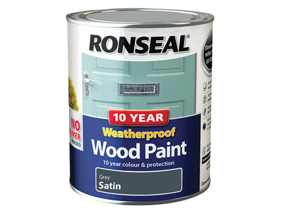 Ronseal 10 Year Weatherproof Wood Paint Grey Satin 750ml – – Now available at MTN Shop UK.