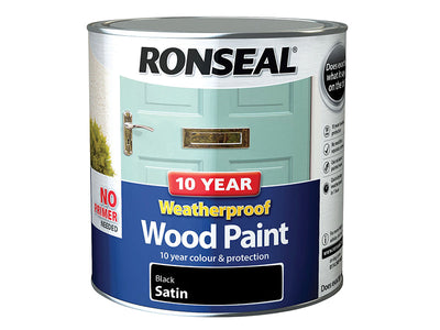 Ronseal 10 Year Weatherproof Wood Paint Black Satin 2.5 litre – – Now available at MTN Shop UK.