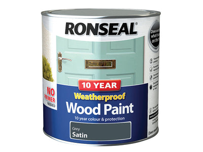Ronseal 10 Year Weatherproof Wood Paint Grey Satin 2.5 litre – – Now available at MTN Shop UK.