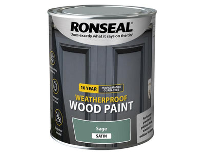 Ronseal 10 Year Weatherproof Wood Paint Sage Satin 750ml – – Now available at MTN Shop UK.