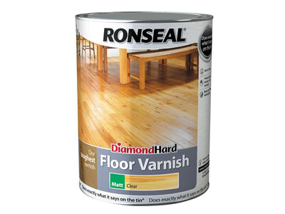 Ronseal Diamond Hard Floor Varnish Matt 5 litre – – Now available at MTN Shop UK.