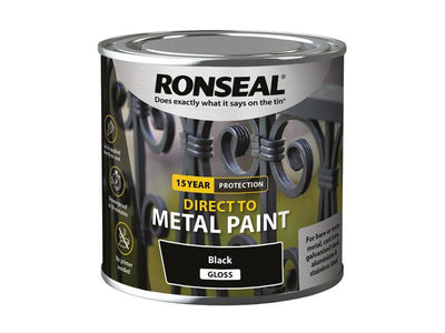Ronseal Direct to Metal Paint Black Gloss 250ml – – Now available at MTN Shop UK.