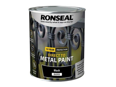 Ronseal Direct to Metal Paint Black Gloss 750ml – – Now available at MTN Shop UK.