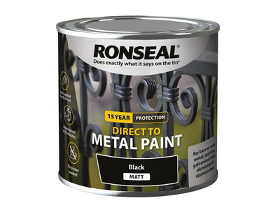 Ronseal Direct to Metal Paint Black Matt 250ml – – Now available at MTN Shop UK.