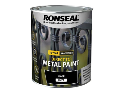 Ronseal Direct to Metal Paint Black Matt 750ml – – Now available at MTN Shop UK.