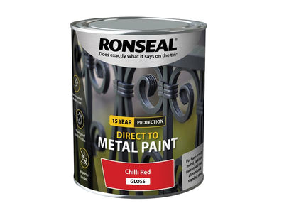 Ronseal Direct to Metal Paint Chilli Red Gloss 750ml – – Now available at MTN Shop UK.