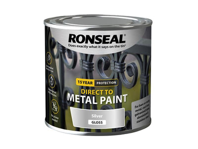 Ronseal Direct to Metal Paint Silver Gloss 250ml – – Now available at MTN Shop UK.
