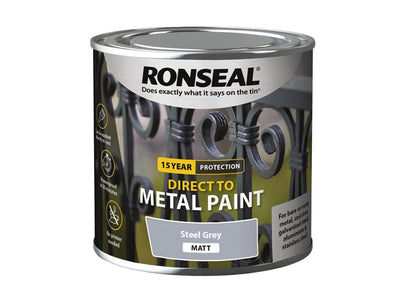 Ronseal Direct to Metal Paint Steel Grey Matt 250ml – – Now available at MTN Shop UK.