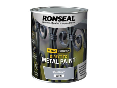 Ronseal Direct to Metal Paint Steel Grey Satin 750ml – – Now available at MTN Shop UK.