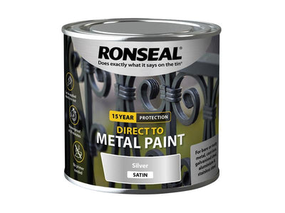 Ronseal Direct to Metal Paint Silver Satin 250ml – – Now available at MTN Shop UK.