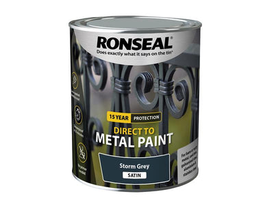 Ronseal Direct to Metal Paint Storm Grey Satin 750ml – – Now available at MTN Shop UK.