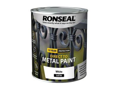 Ronseal Direct to Metal Paint White Satin 750ml – – Now available at MTN Shop UK.