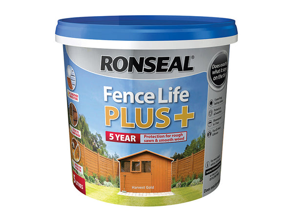 Ronseal Fence Life Plus+ Harvest Gold 5 litre – – Now available at MTN Shop UK.