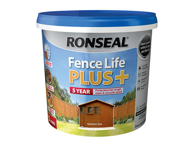 Ronseal Fence Life Plus+ Medium Oak 5 litre – – Now available at MTN Shop UK.