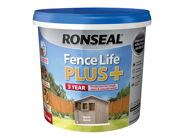 Ronseal Fence Life Plus+ Warm Stone 5 litre – – Now available at MTN Shop UK.