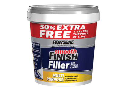 Ronseal Smooth Finish Multipurpose Wall Filler Ready Mixed 1.2kg +50% – – Now available at MTN Shop UK.