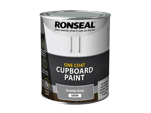 Ronseal One Coat Cupboard Paint Granite Grey Satin 750ml – – Now available at MTN Shop UK.