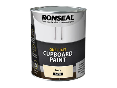 Ronseal One Coat Cupboard Paint Ivory Satin 750ml – – Now available at MTN Shop UK.