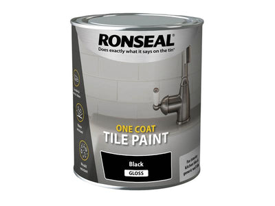 Ronseal One Coat Tile Paint Black Gloss 750ml – – Now available at MTN Shop UK.