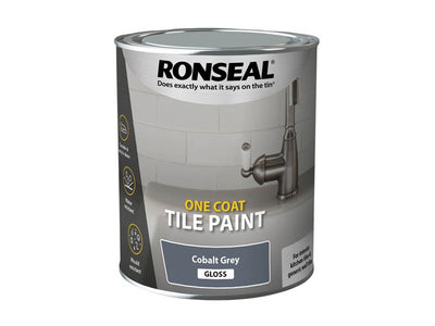 Ronseal One Coat Tile Paint Cobalt Grey Gloss 750ml – – Now available at MTN Shop UK.