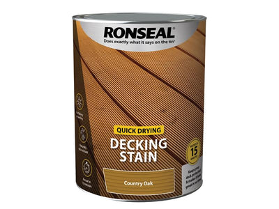 Ronseal Quick Drying Decking Stain Country Oak 5 litre – – Now available at MTN Shop UK.