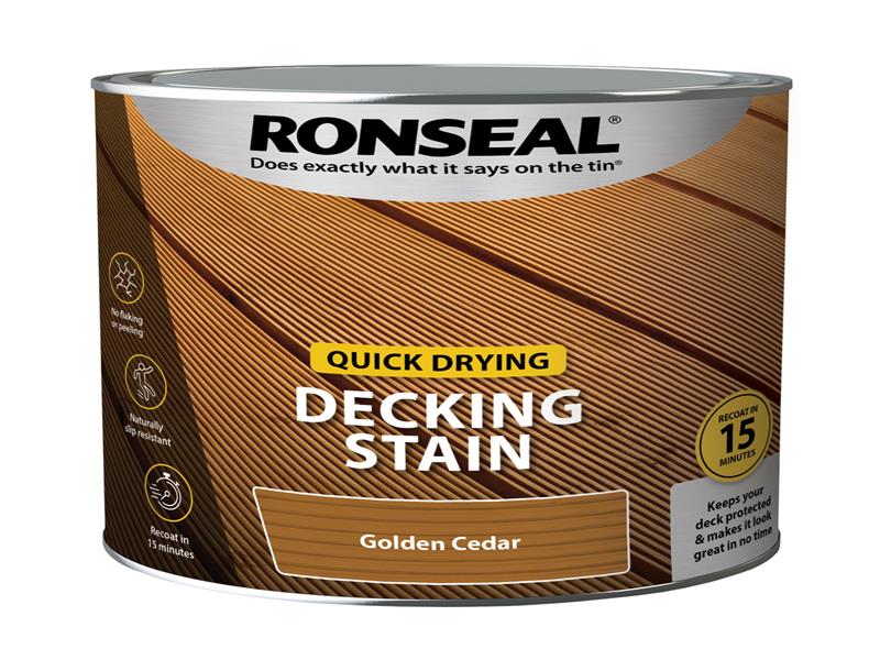 Ronseal Quick Drying Decking Stain Golden Cedar 2.5 litre – – Now available at MTN Shop UK.