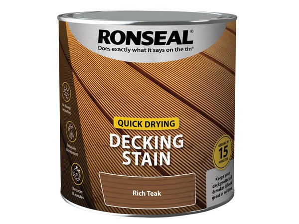 Ronseal Quick Drying Decking Stain Rich Teak 2.5 litre – – Now available at MTN Shop UK.