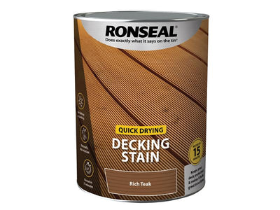 Ronseal Quick Drying Decking Stain Rich Teak 5 litre – – Now available at MTN Shop UK.