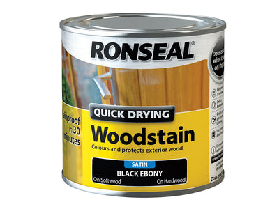 Ronseal Quick Drying Woodstain Satin Ebony 250ml – – Now available at MTN Shop UK.